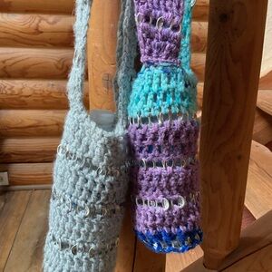 Chic Crochet water Bag Set - Gray and Multicolor